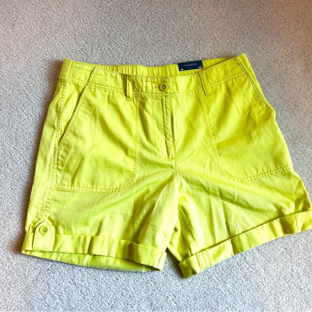 Talbot's New with Tag Cargo Shorts in Lemon Lime Color, Size 6